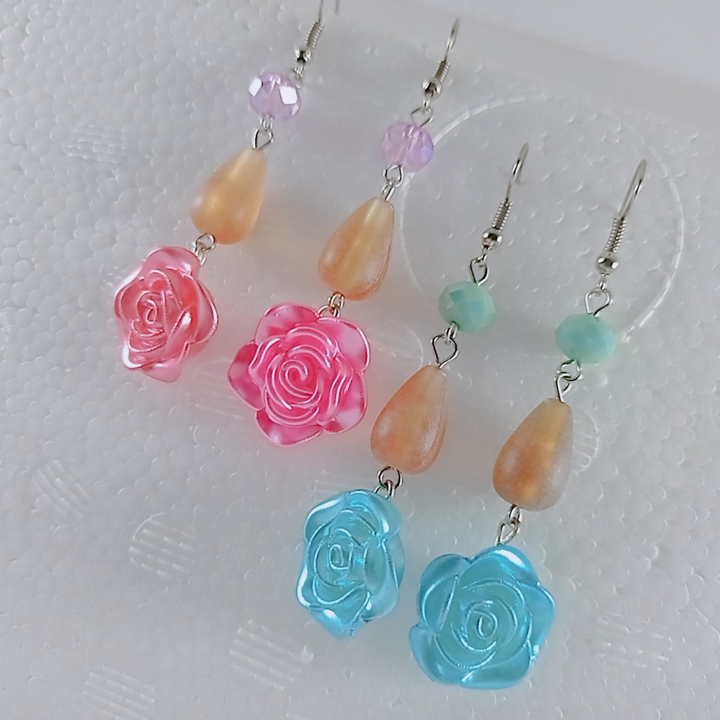 Handamde Anting Korea/ Anting RESIN CUTE  EARRING-ANTING MAWAR RESIN