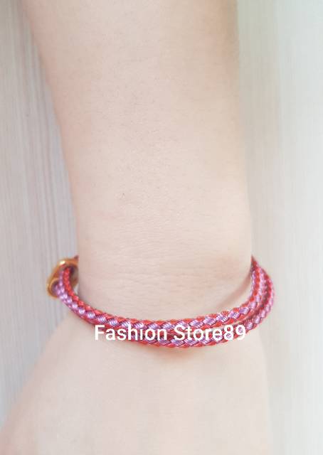 Gelang tali kawat model serut waterproof untuk charm liontin mainan pandora atau emas bahan titanium