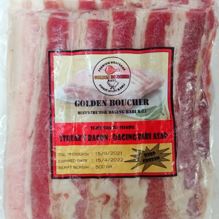 

Daging Asap - Streaky Bacon Slice / Daging Babi Asap - 500 Gr