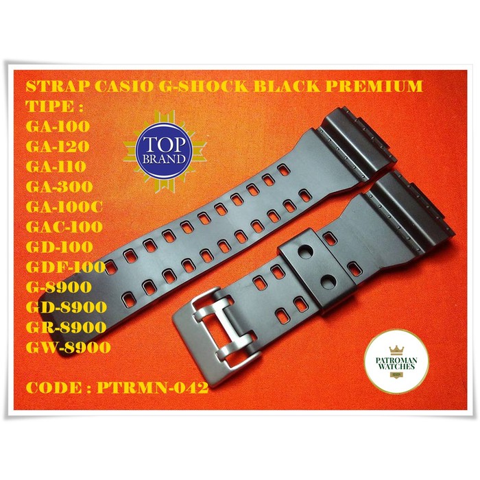 STRAP TALI JAM CASIO G-SHOCK GA-100 GA-120 GA-110 GA-300 GA-100C BLACK