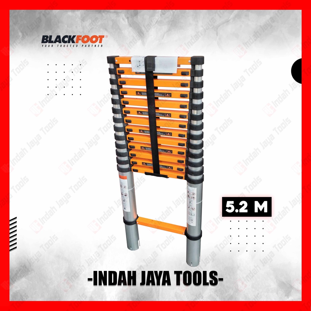 BLACKFOOT Tangga TELESKOPIK SINGLE 5.2 M Lipat Alumunium Meter