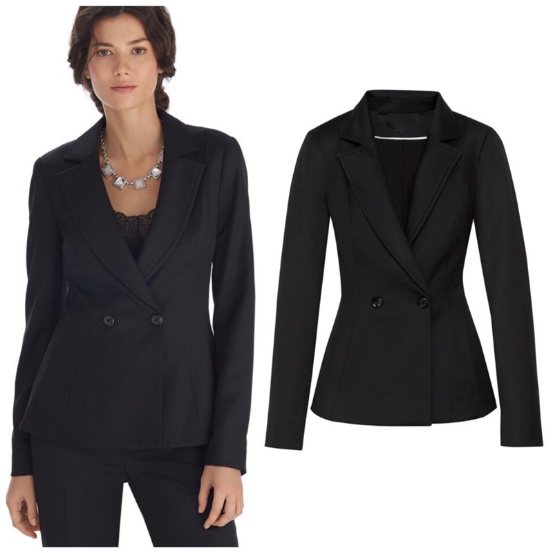 WHBM Luxe Suiting Black Blazer