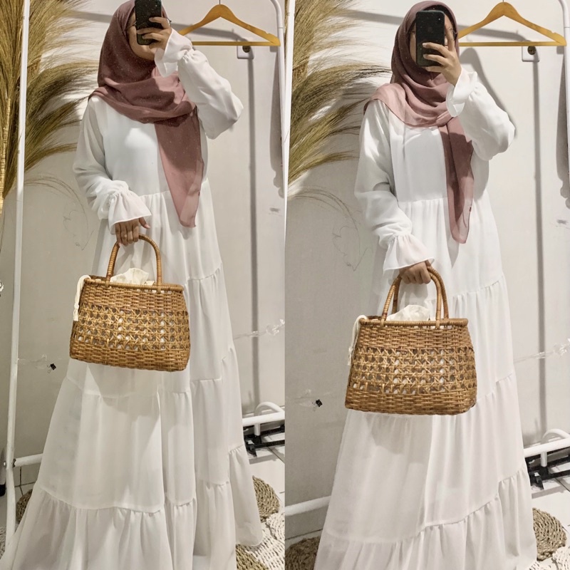 PUTIH /  100% OrISARA DRESS CERUTY GAMIS POLOS / GAMIS PUTIH POLOS