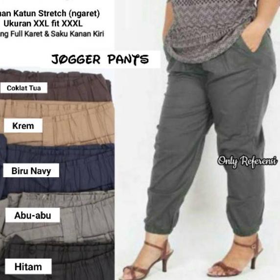 Sangat Nyaman Celana Jogger Katun Jumbo XXL Fit To XXXL Sangat Nyaman Celana Jogger Katun Jumbo XXL Fit To XXXL