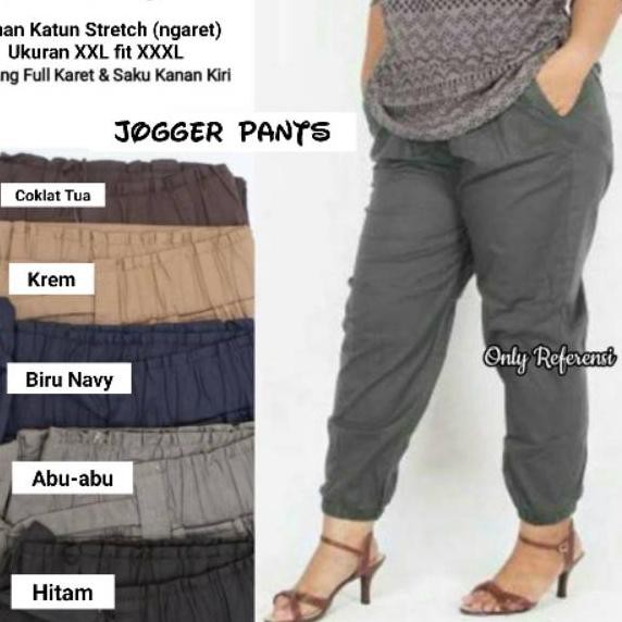 Sangat Nyaman Celana  Jogger  Katun Jumbo XXL Fit To XXXL 