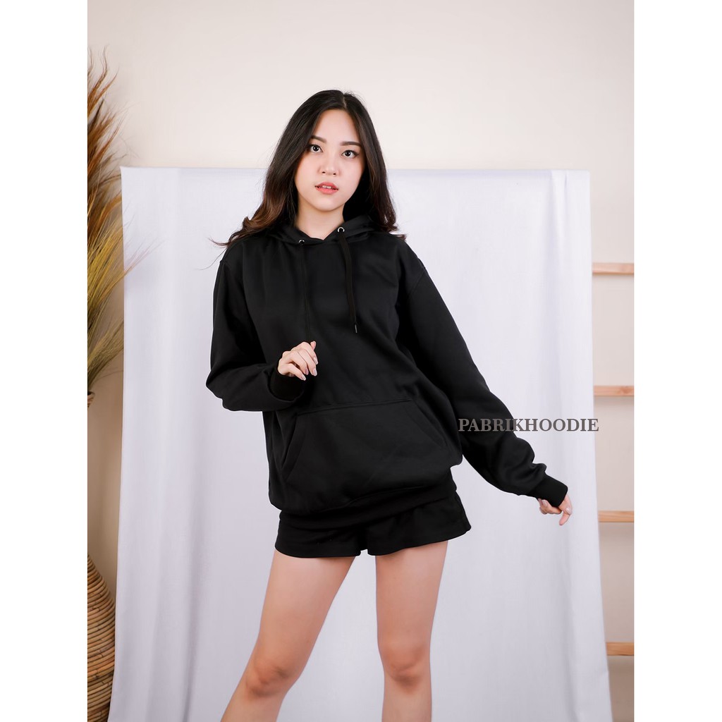 PABRIKHOODIE - HOODIE JUMPER HITAM POLOS PRIA &amp; WANITA M-XXXL