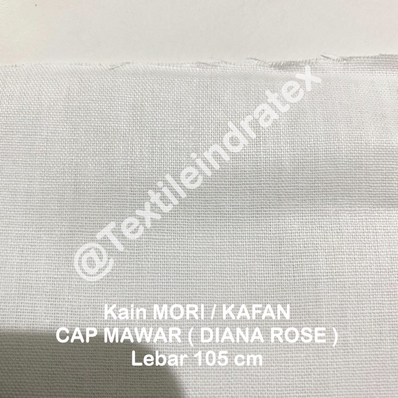 ( per setengah meter ) Kain kafan mori katun CAP MAWAR DIANA ROSE meteran lebar 105 cm bahan craft kerajinan tangan batik membatik masker bisa cheese cloth saringan menyaring susu kedelai teh kopi keju bungkus pembungkus tahu