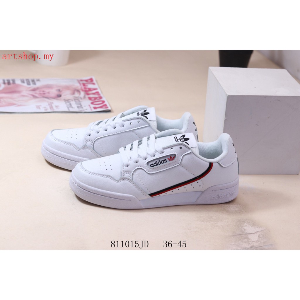 Ready Stock Sepatu Adidas Continental 80 Pria Wanita Sneakers Walking Shoes White Shopee Indonesia