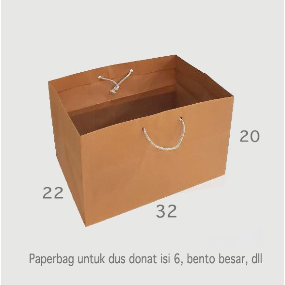 

paperbag polos ukuran 32X22x20 paper bag coklat kotak kue bento tas kertas kraft goodie