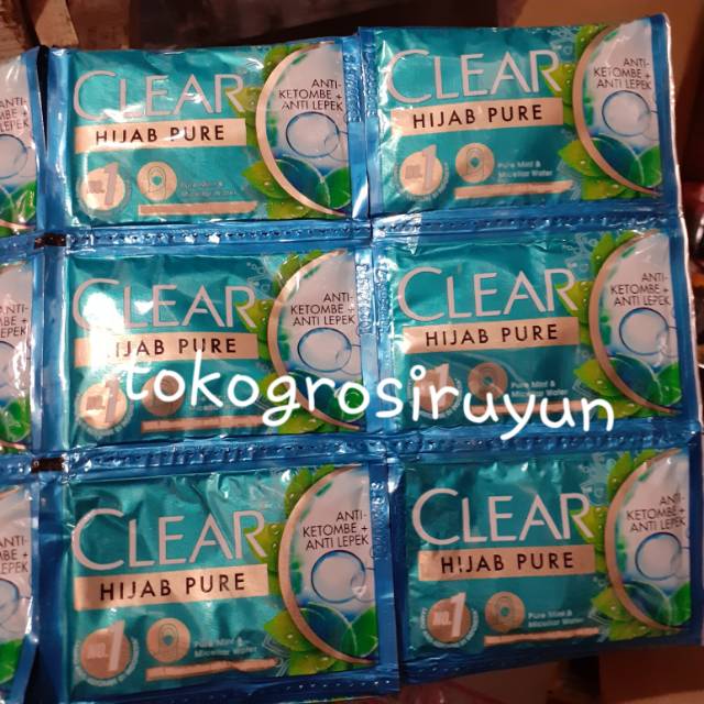 Shampo clear hijab pure perawatan rambut rontok dan anti lepek tebaru