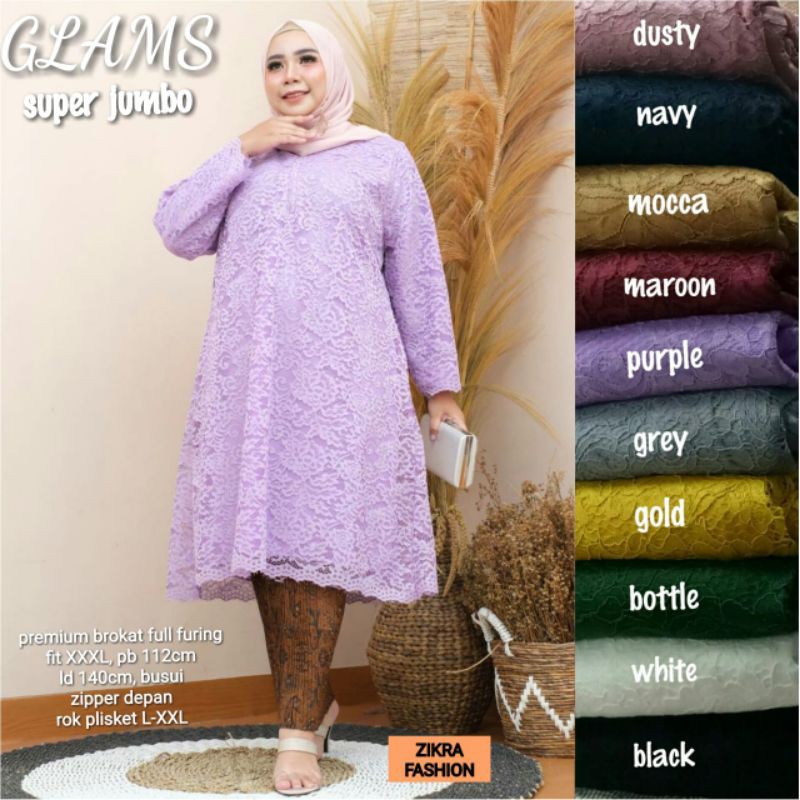 GLEM SET BROKAT JUMBO/ SET WANITA/ BAJU JUMBO/ BAJU KONDANGAN JUMBO/ LD 140-145/ BROKAT FULL FURING/