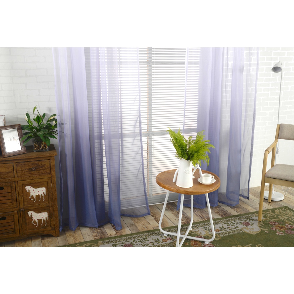 DODORY Tirai Gradient Motif Polos Gradasi Gorden Pintu Jendela Gradien Kelambu Dekorasi Rumah Colorful Curtain