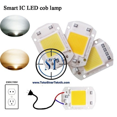 LED COB 30W Langsung Input AC 220v Lampu Sorot Lapangan Tanpa Driver Listrik 30 Watt Putih Warm White kuning