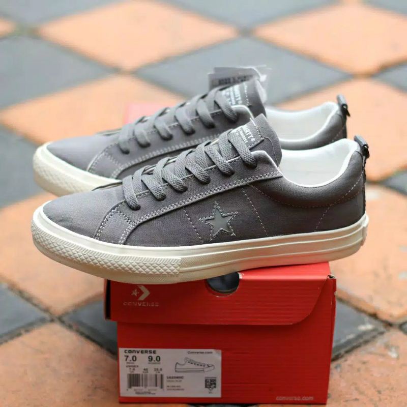 PROMO SEPATU CONVERSE ONE STAR CARHAT GREY WHITE 100% PREMIUM BNIB GRADE ORIGINAL MADE IN VIETNAM SE