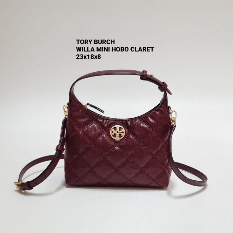 TB WILLA MINI HOBO CLARET 23x18x8