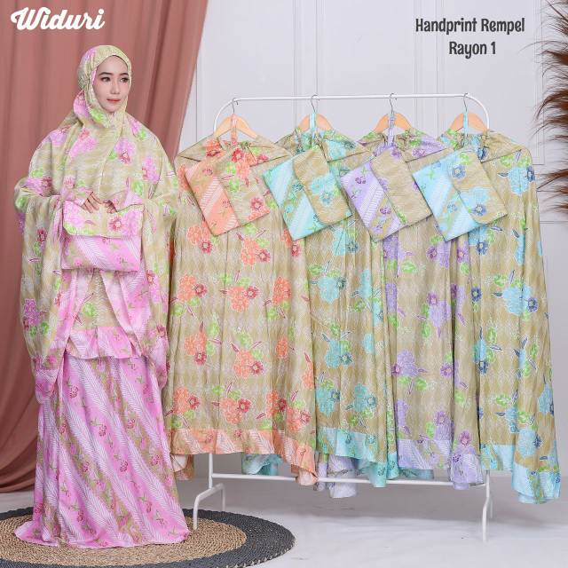 GROSIR MUKENA WIDURI RAYON HANDPRINT ADEM SOLO
