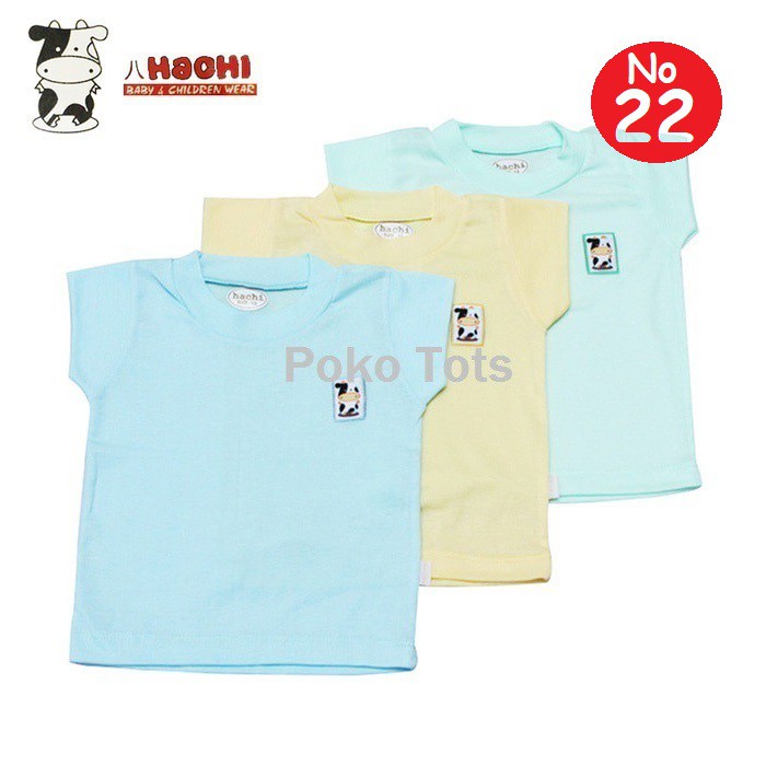 Hachi Kaos Oblong Ukuran 22 Tangan Pendek Bayi dan Anak Warna Polos