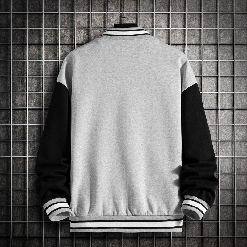 Jaket Bisbol Pria Model Kerah Gaya Korea Seragam Bisbol Fahion Baseball Jacket