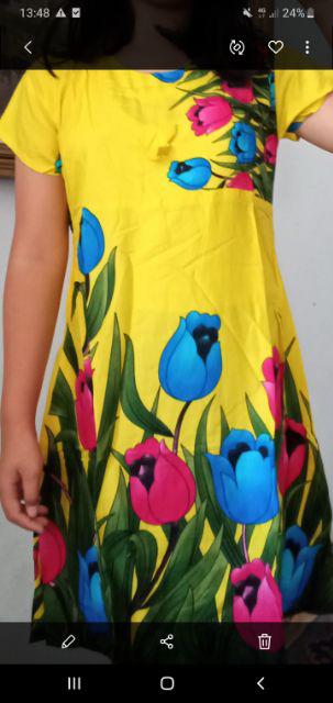 As927 Daster Batik Anak Bunga Rose