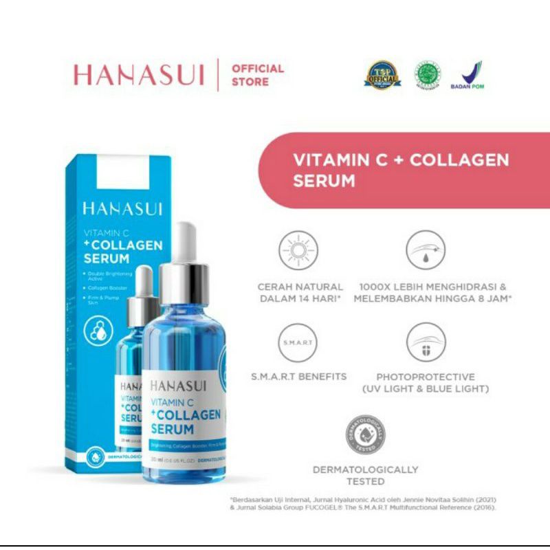 Hanasui serum vitamin C + Collagen untuk wajah tampak lebih putih-20ml