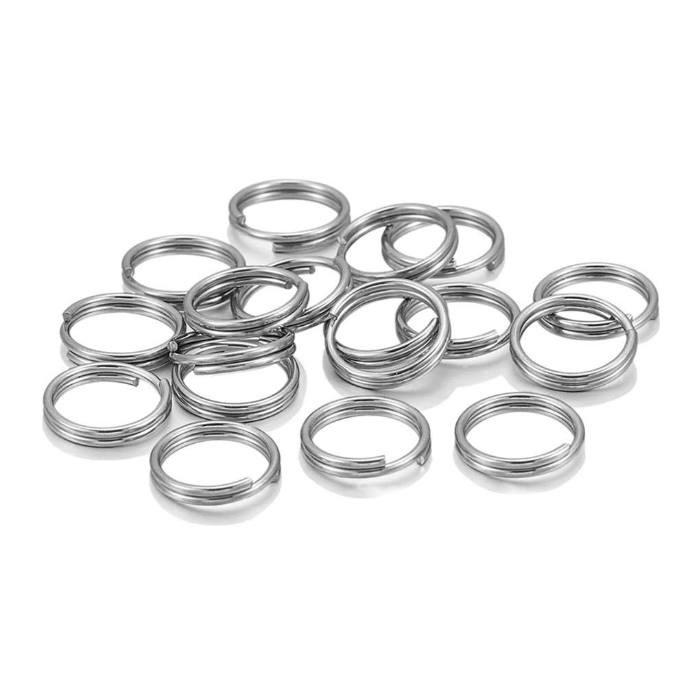 20 Pcs Gantungan Kunci Bahan Logam Warna Silver Ukuran 25mm Untuk Pria Dan Wanita