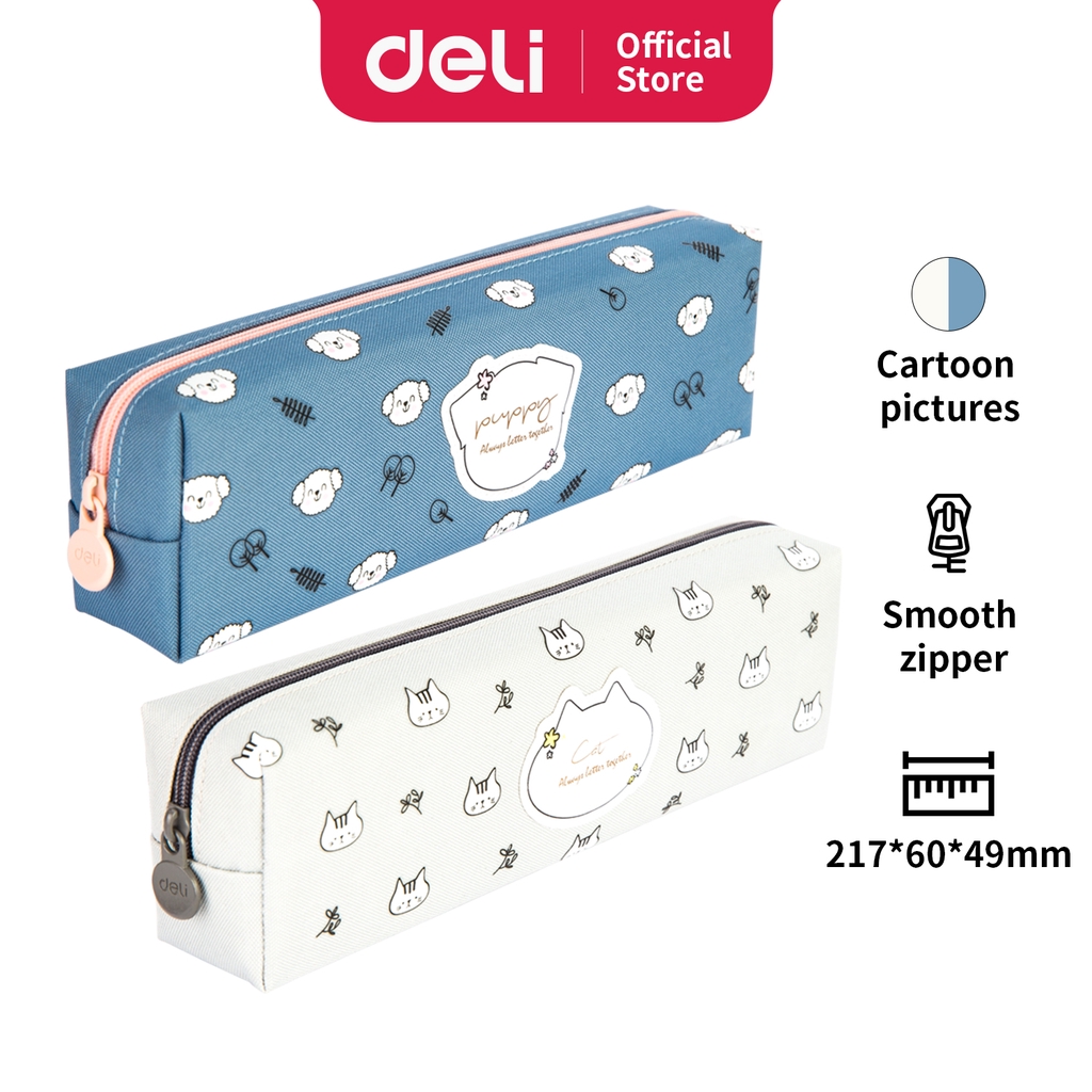 

Deli Pencil Pouch Tempat Pensil Warna Biru dan Abu-abu 66863