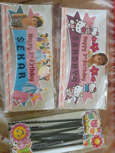 Topper Cc Bunga Kupu Utk Hiasan Kue Dll