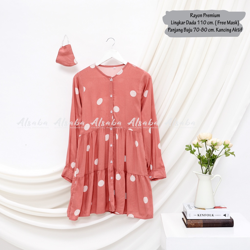 Atasan Wanita Motif Aice Ciora Lova Polia Rora Tunik Original Rayon Premium Alsaba