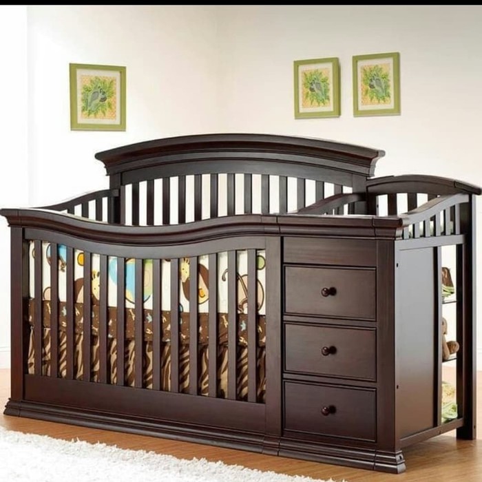 Box Bayi Kayu Jati Set Kelambu Kasur Crown