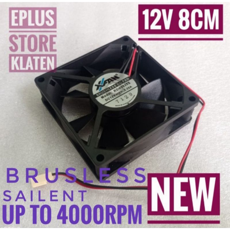 KIPAS PC 8CM 4000RPM NEW 12V 0.35A XFAN brushlees RDH8025S KP131