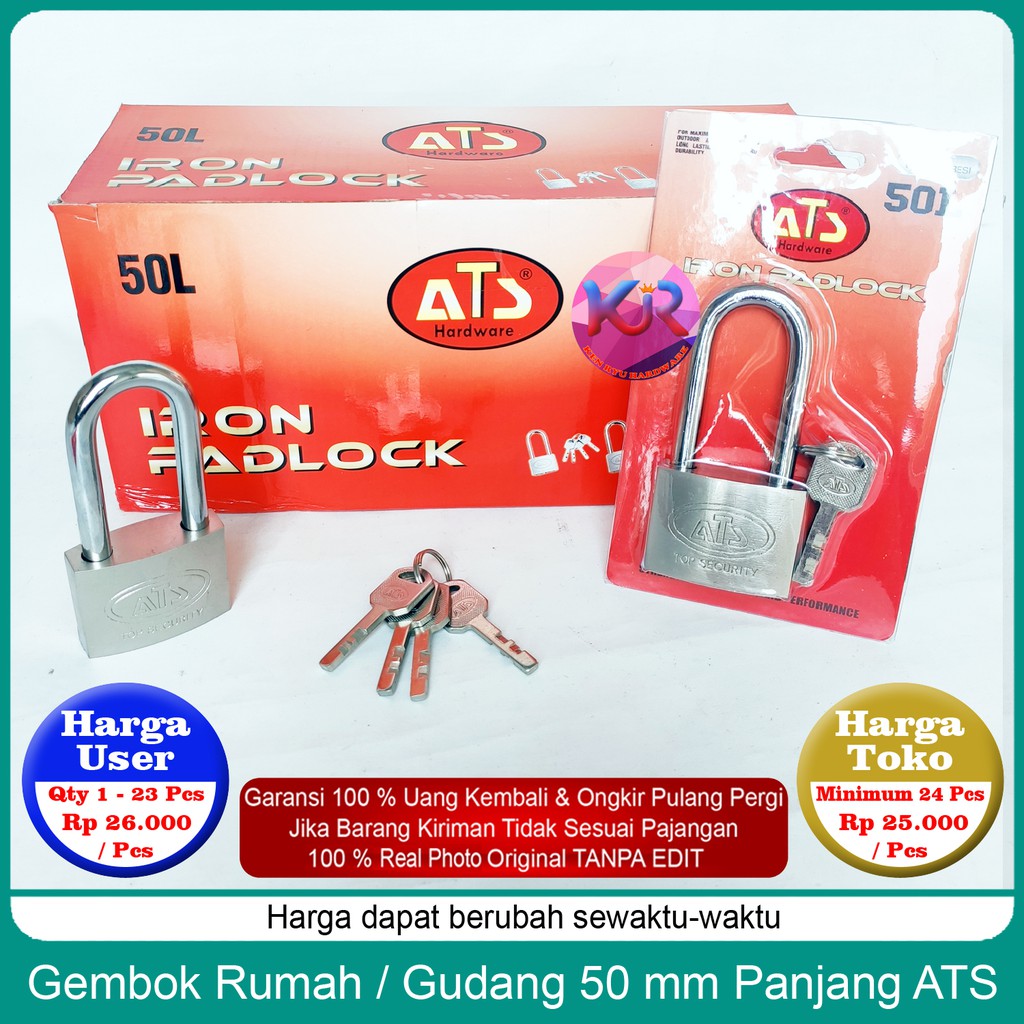 Jual Gembok Rumah / Gudang 50 Mm Panjang ATS | Shopee Indonesia