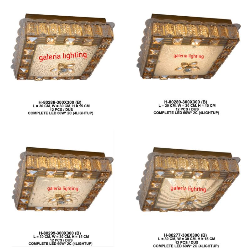 Lampu plafon minimalis kristal kotak dekorasi ruang tamu/kamar tidur