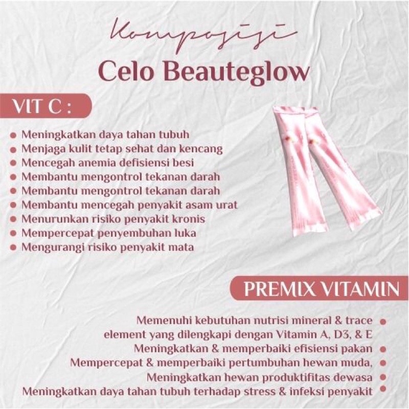 Celo Beauteglow collagen 14 hari BYT collagen BPOM Ready