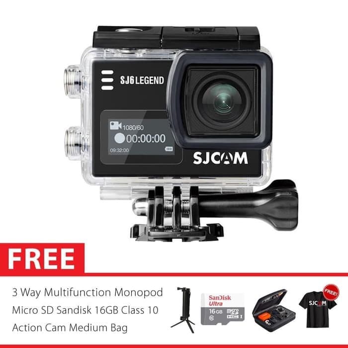 SJCAM SJ6 Legend 4K 16MP Action Kamera 3 Way Super 16GB