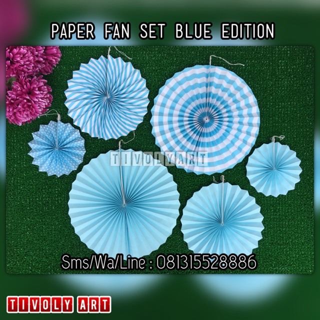 

Paper Fan Dekorasi SET BLUE EDITION / Paper Fan Blue SET