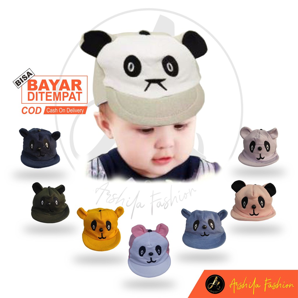 TOPI BAYI KARAKTER PANDA / TOPI BAYI LUCU / TOPI BAYI PANDA / TOPI BAYI KARAKTER / TOPI ANAK