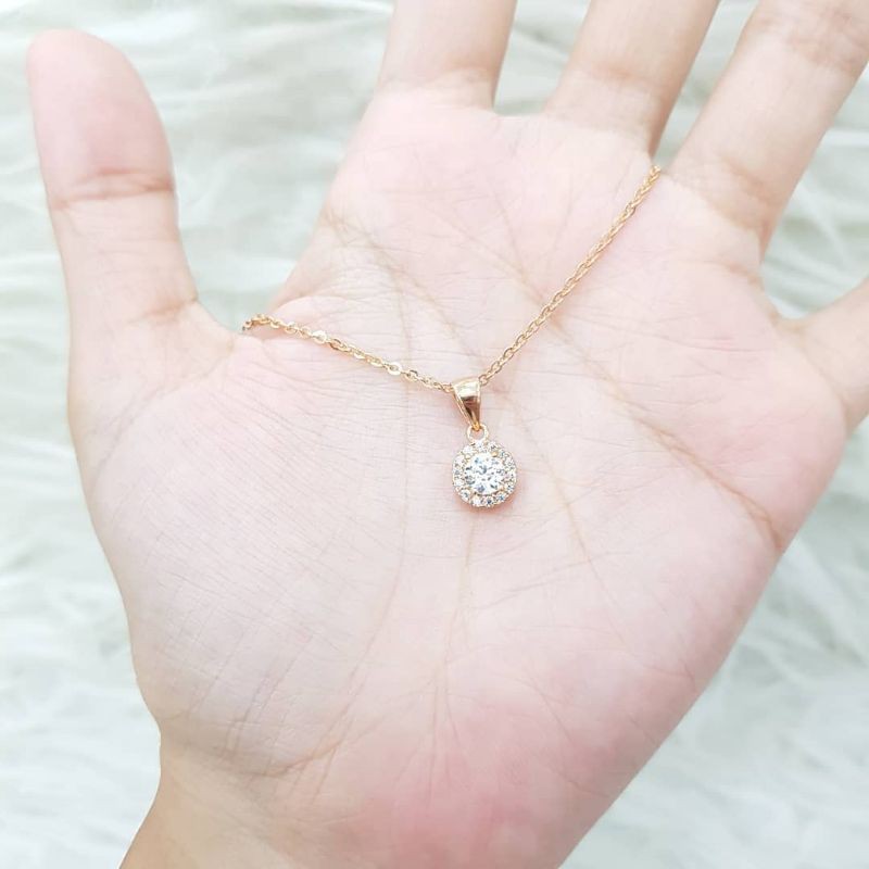 Kalung Titanium Wanita Model Mirip Perhiasan Emas Asli