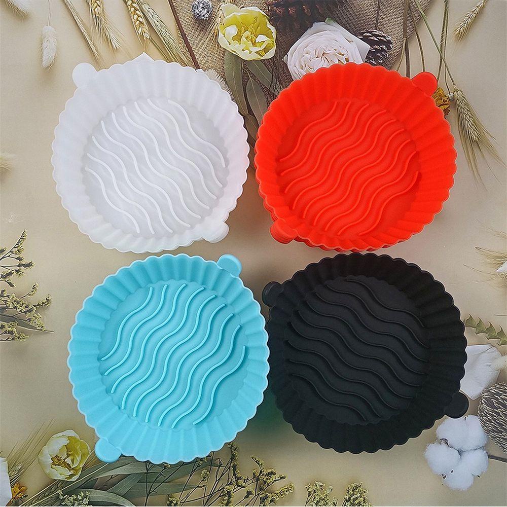 R-FLOWER Air Fryer Silicone Pot Reusable Multifungsi Non Stick Oven Pizza Plate Pengganti Liners AirFryer Aksesoris