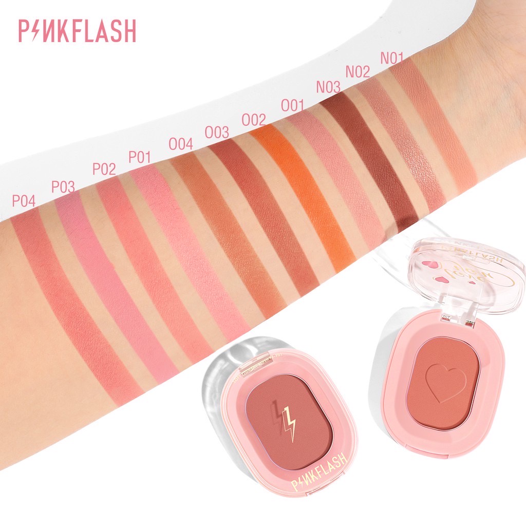 PINKFLASH Blush On Matte Shimmer Cheek Makeup Perona Pipi Pink Flash Blushon