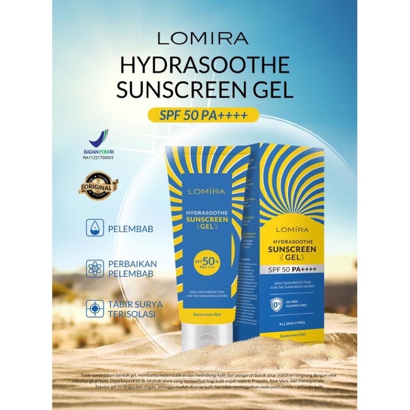 Bisa COD - LOMIRA Hydrasoothe Sunscreen Gel SPF50 PA++++ - Tabir Surya Sunscreen