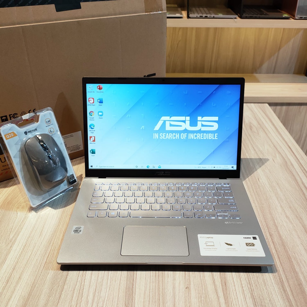 ASUS A409JA - Silver (Core i3 gen 10) RAM 4GB HDD 1TB VGA Intel UHD Graphics