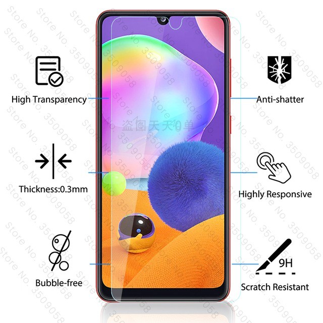 Tempered Glass Layar Clear + Antigores Tempered Glass Camera Back Lens Protector Samsung A31