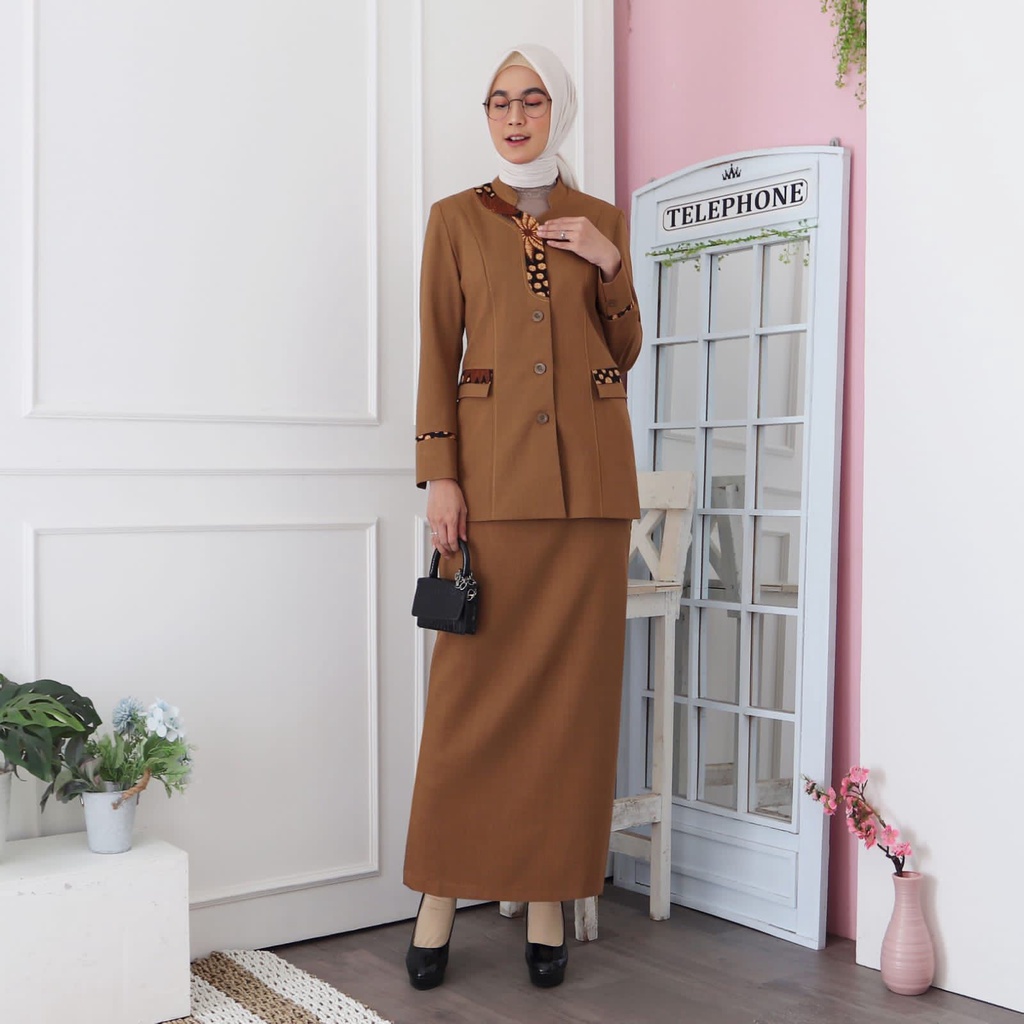Blazer Wanita / Seragam PNS / Baju Dinas Pemda / Baju Khaki PNS Wanita / Baju ASN / Baju Guru Wanita