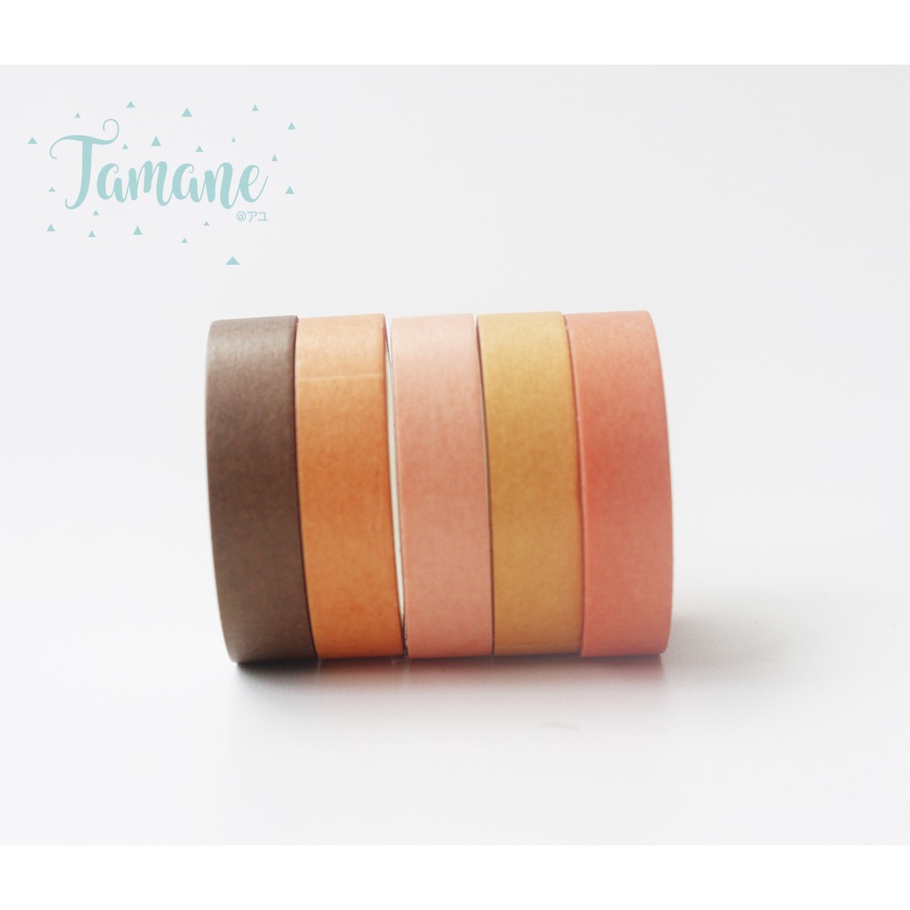 

Solid Color Washi tape the autumn leaves color set 5pcs