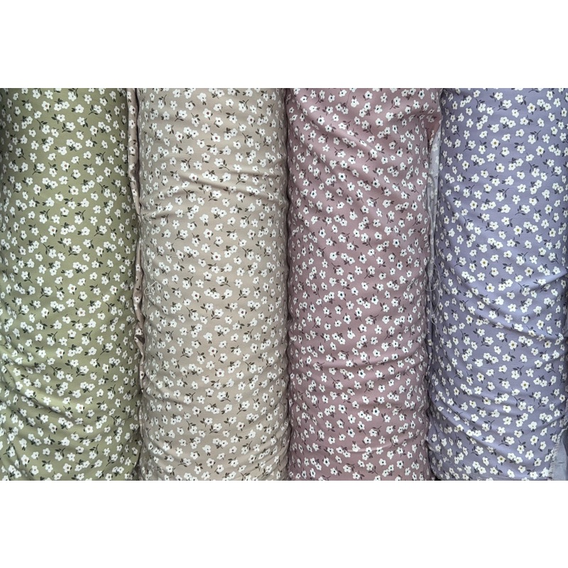 kain shakila twill stretch meteran motif bunga kecil