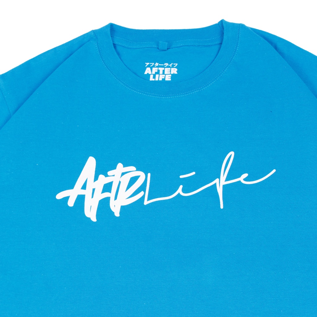 AFTERLIFE - Tshirt Unterschrift Turquoise Blue | 21047D