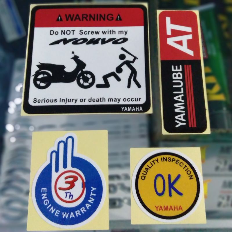 Stiker Warning Nouvo Peringatan Nouvo Yamaha