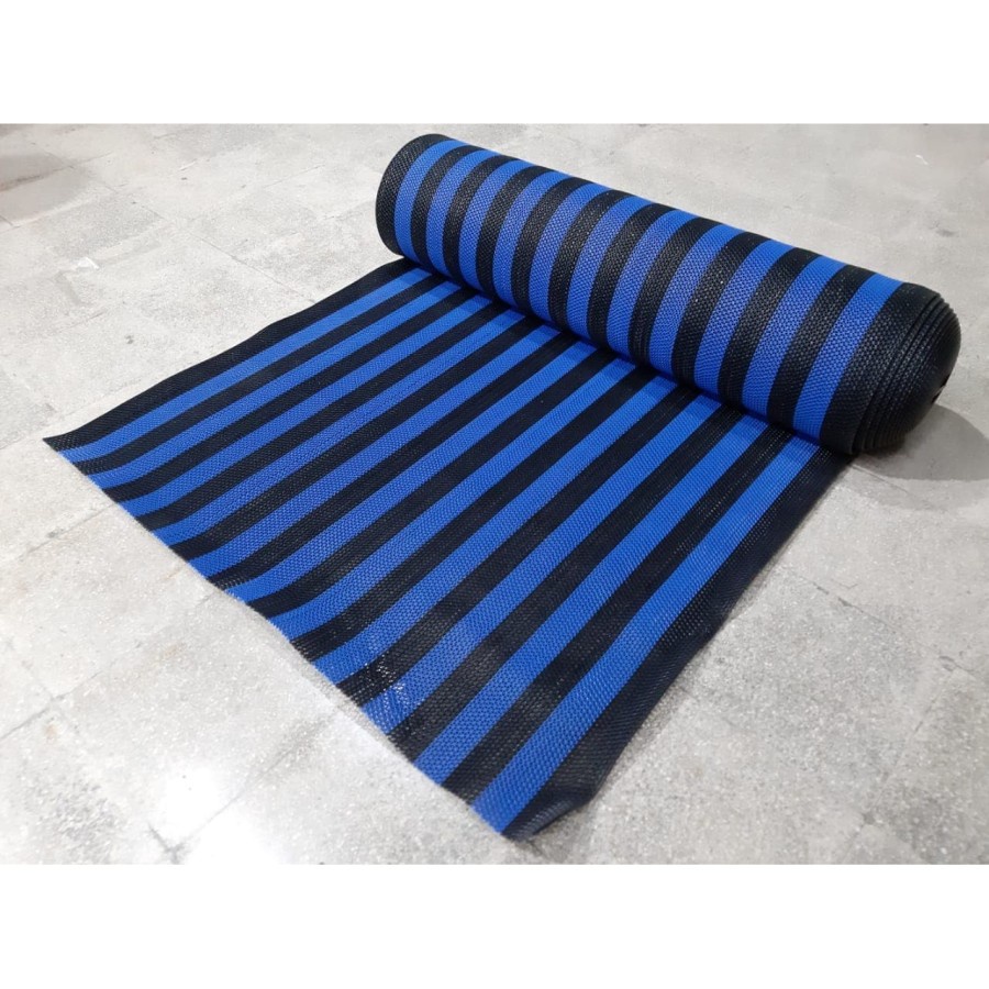 Karpet PVC Kamar Mandi 1m x 1.2m , S Mat, Keset PVC ANTI SLIP-BLUEBLACK