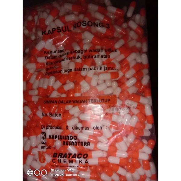 cangkang kapsul kosong no 3 BRATACO oren putih