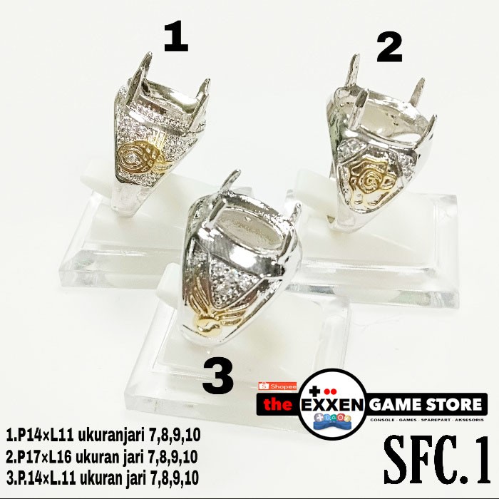 Emban Cincin Perak Asli Cincin Ikat Batu Cincin Cangkang Batu Cincin Pria